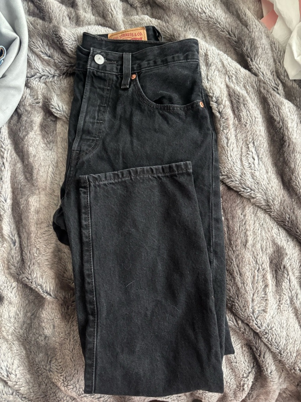 501 Levi Black Straight-Leg Jeans